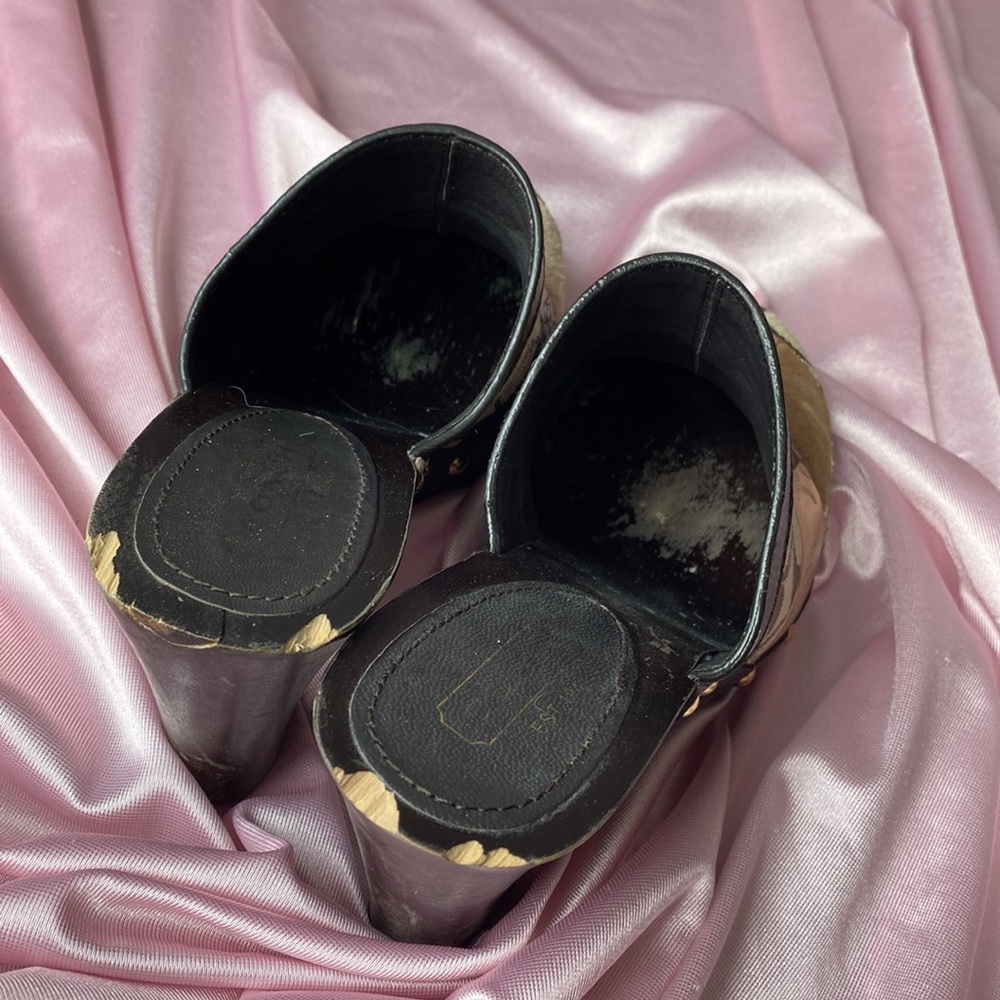 Coach Chunky Patchwork Wooden Mules size 8.5 - Picture 5 of 10
